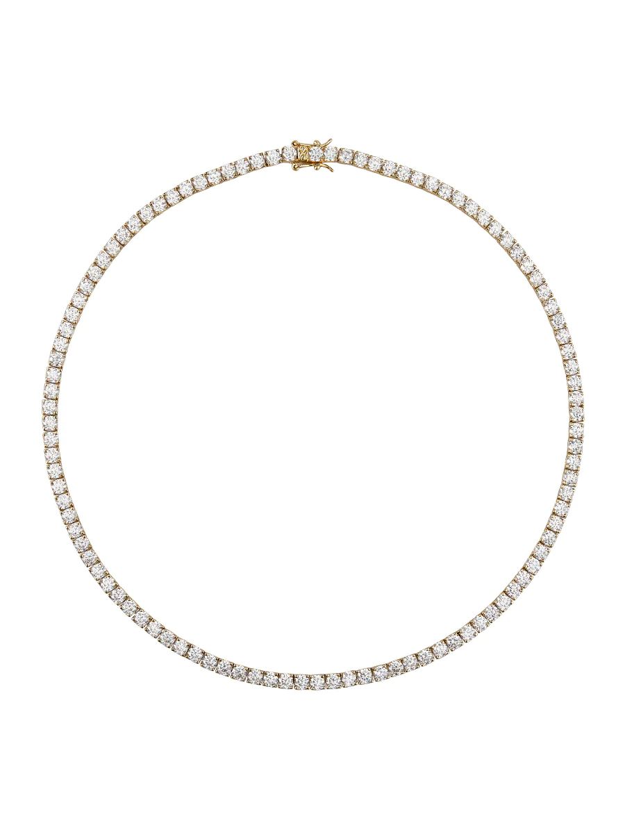 KATE ROUND CUT, LAB-GROWN WHITE SAPPHIRE GOLD RIVIERE NECKLACE | Dorsey