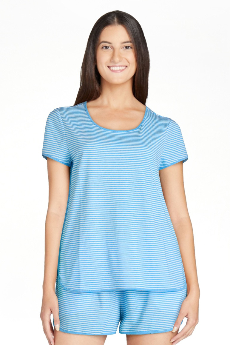 Joyspun Women's and Women’s Plus Lightweight Sleep Tee and Shorts Set, 2-Piece, Sizes XS to 3X | Walmart (US)