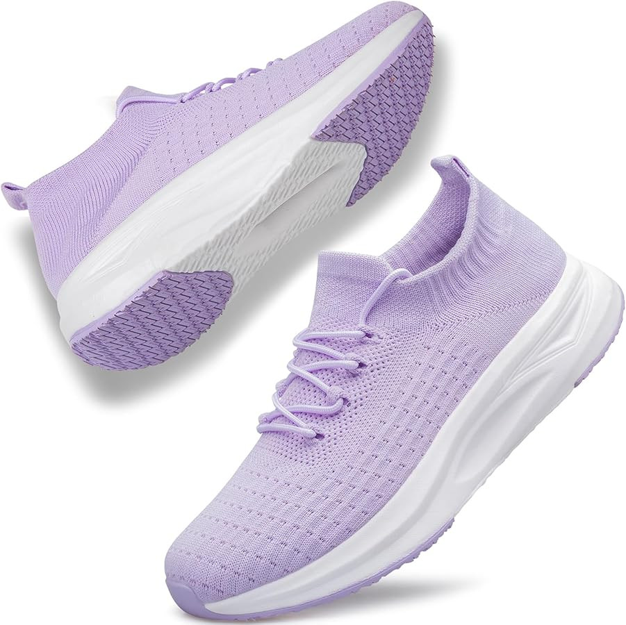 Womens Slip on Walking Shoes Comfort Sock Shoes Non Slip Mesh Casual Running Sneakers | Amazon (US)