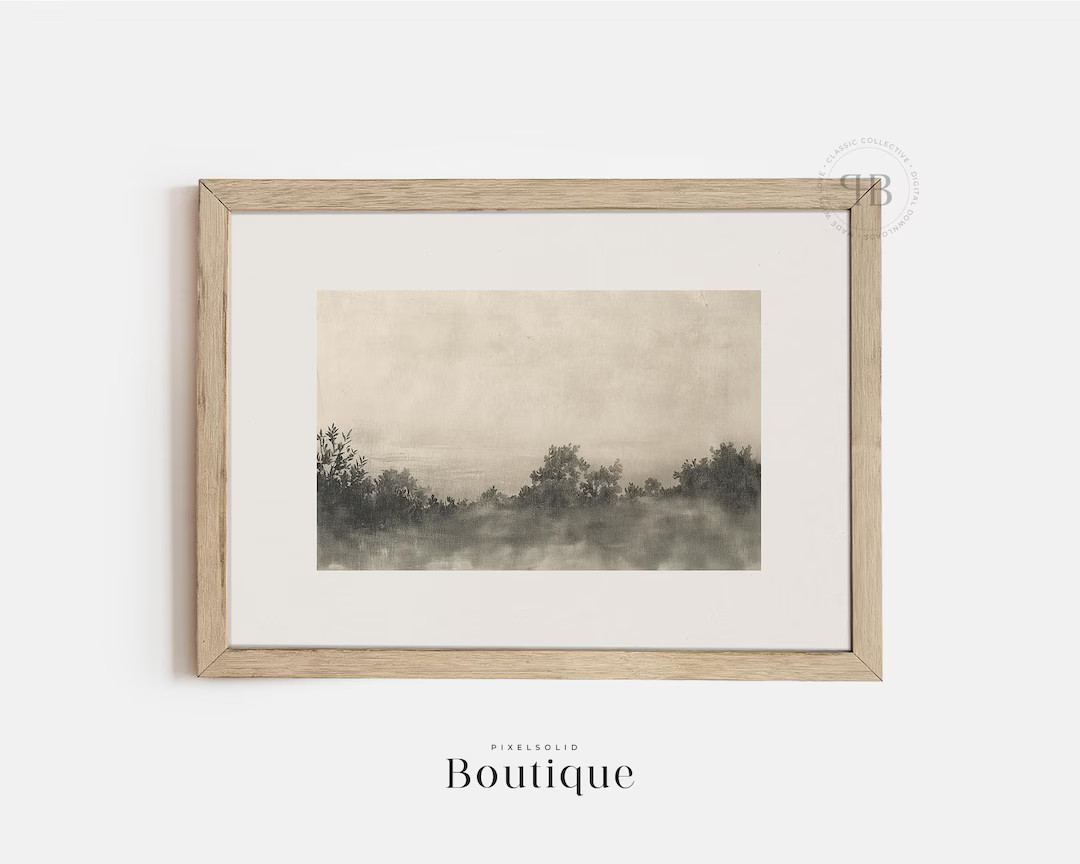 Minimalist Landscape Art Print, Neutral Toned Wall Art, Modern Nature Decor, Beige Coast Illustra... | Etsy (US)