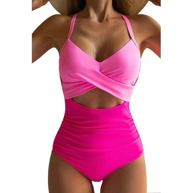 SOMER Women's Swimsuits One Piece Bathing Suit for Women Tummy Control Cutout High Waisted Bathin... | Walmart (US)