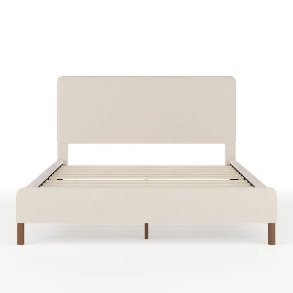 Martha Stewart Britta Upholstered Platform Bed With Piped Detail Headboard | Wayfair North America