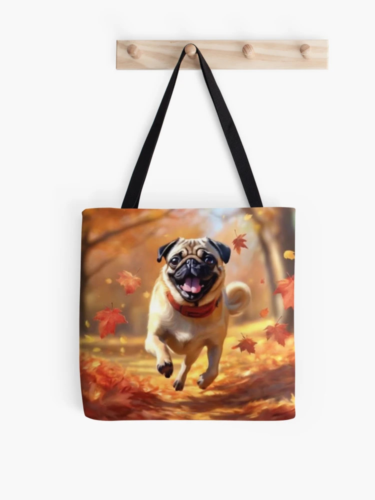 Fawn Fall Pug Leaves Tote Bag | Redbubble (US)