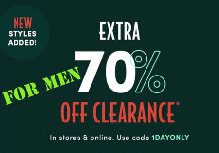 My picks for MEN! Save an additional 70% off clearance items with code 1dayonly
*the shoes linked aren’t clearance, but they’re AMAZING DEALS.

#LTKsalealert #LTKshoecrush #LTKmens