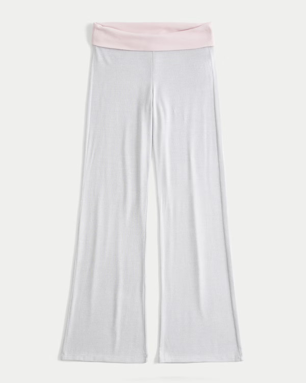 Always Cozy Knit Foldover Waist Flare Pants | Hollister (US)