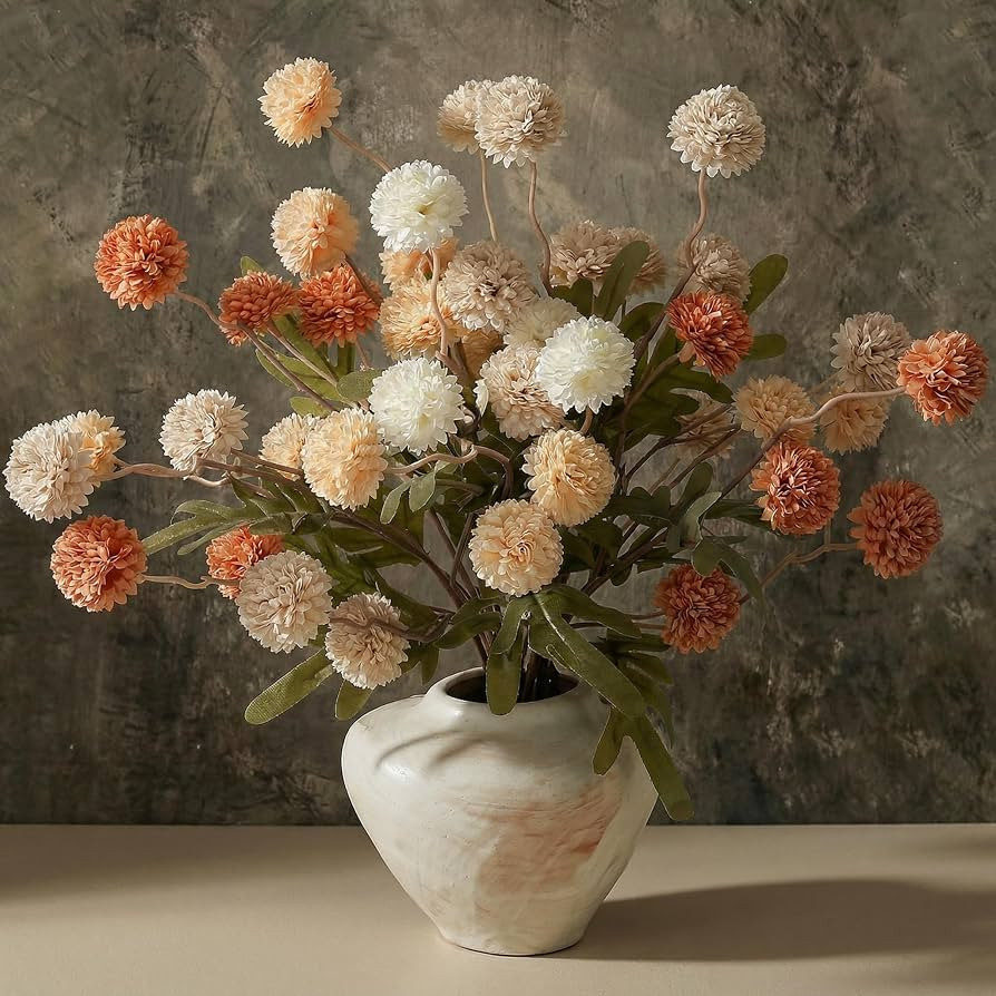 9 Pcs Fake Flowers Mini Artificial Chrysanthemum Mums Stems | Amazon (US)