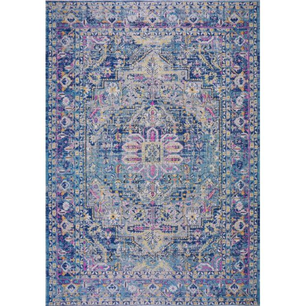 Ladole Rugs Timeless Collection Rowen Beautiful Blue Traditional Indoor Outdoor Runner, 3x5 (2'7"... | Walmart (US)