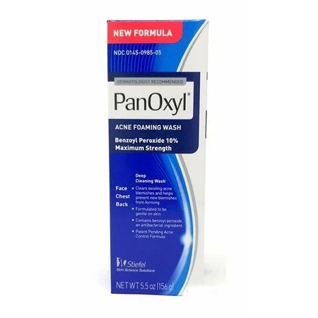 PanOxyl Acne Foaming Face Wash Benzoyl Peroxide 10% Max Strength 5.5oz | Walmart (US)