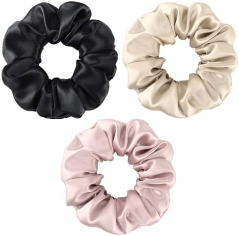 Amazon.com: Utukky Silk 100% Pure Hair Scrunchies for Womens and Girls Mulberry Silk Soft Hair Ti... | Amazon (US)