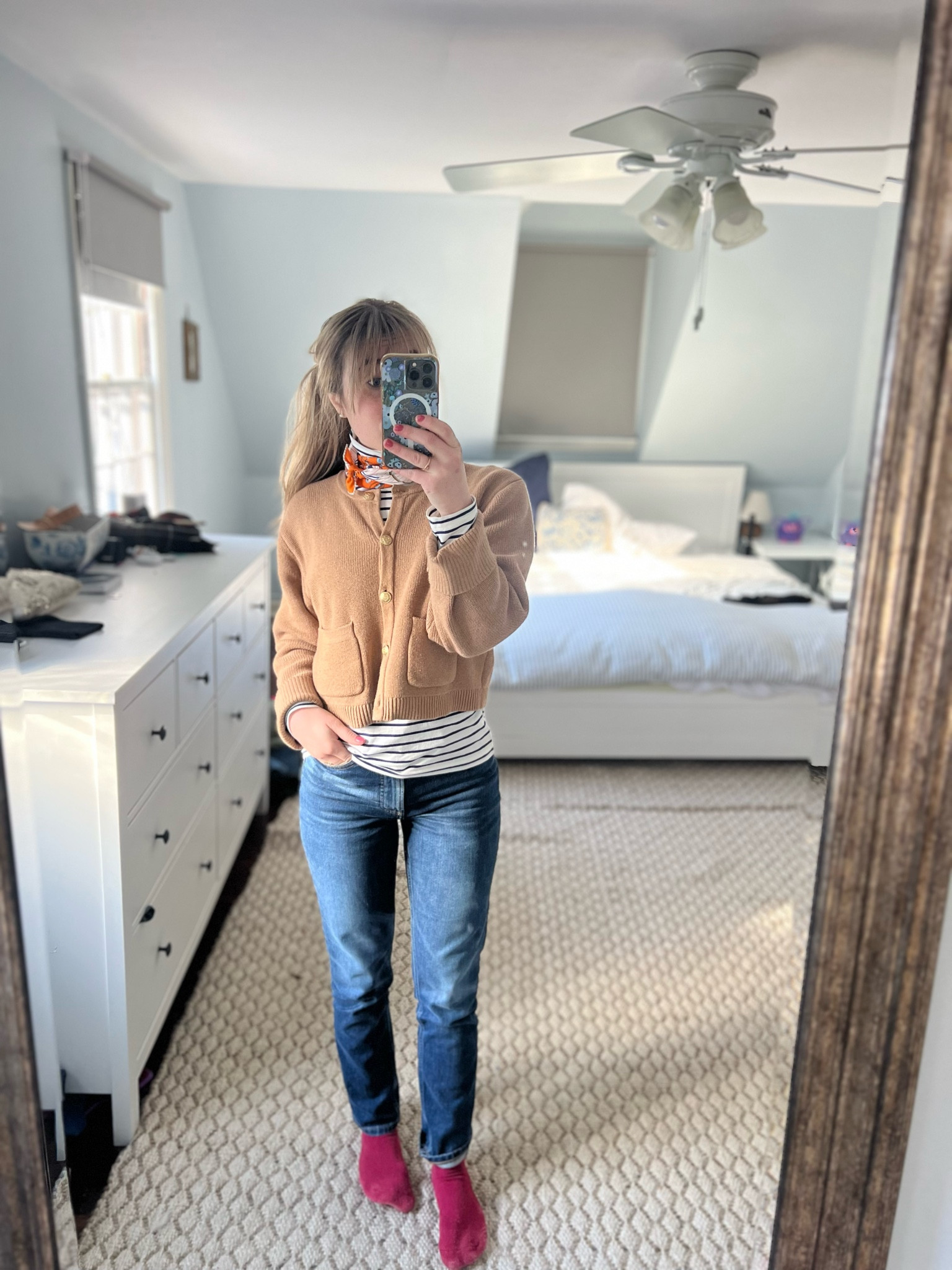 Cold, snowy, and icy January, so I’ve been living in this outfit formula of turtleneck + chunky sweater/cardigan + thick knit socks & jeans (not pictured: thermal compression shirt & fleece-lined leggings & snow boots 🥾😅)

#LTKSeasonal #LTKStyleTip