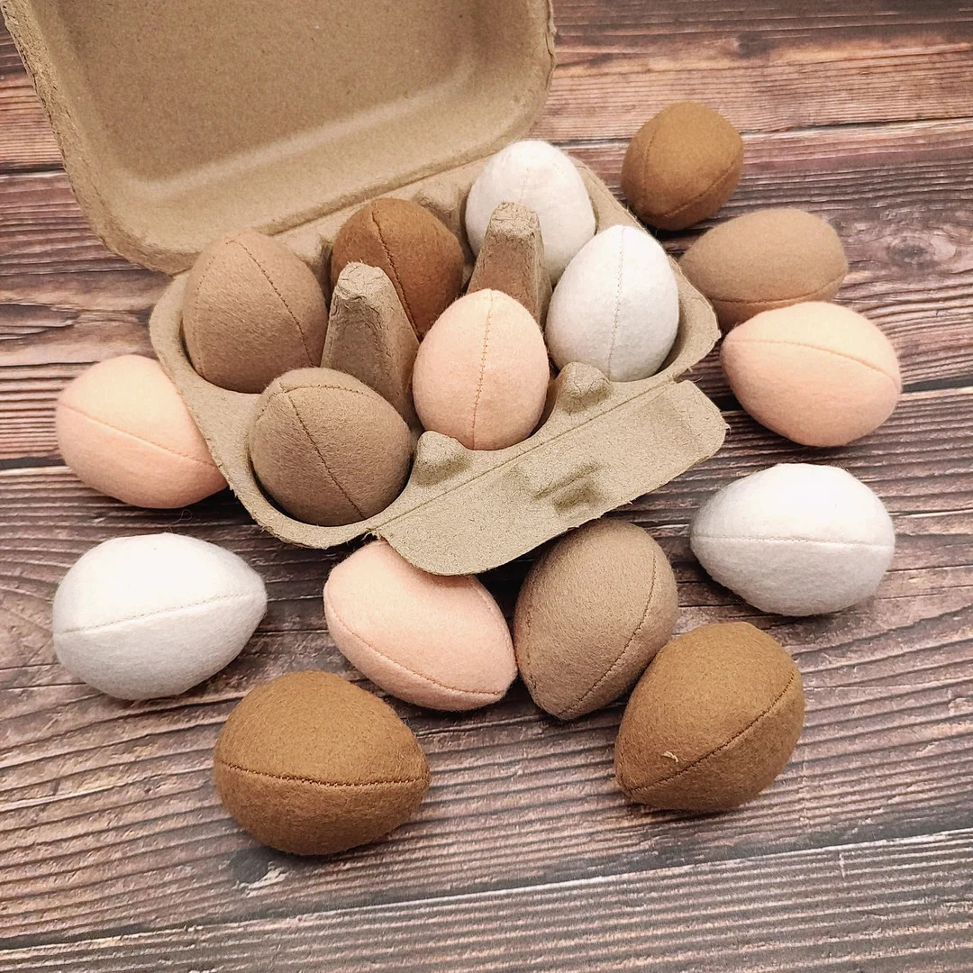 Egg play food (felt food, pretend play kids kitchen, plush toy, cooking toys, doll fake food, far... | Etsy (US)