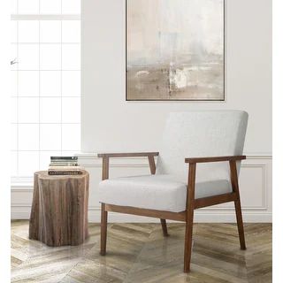 Midcentury Modern Solid Wood Armchair - White | Bed Bath & Beyond