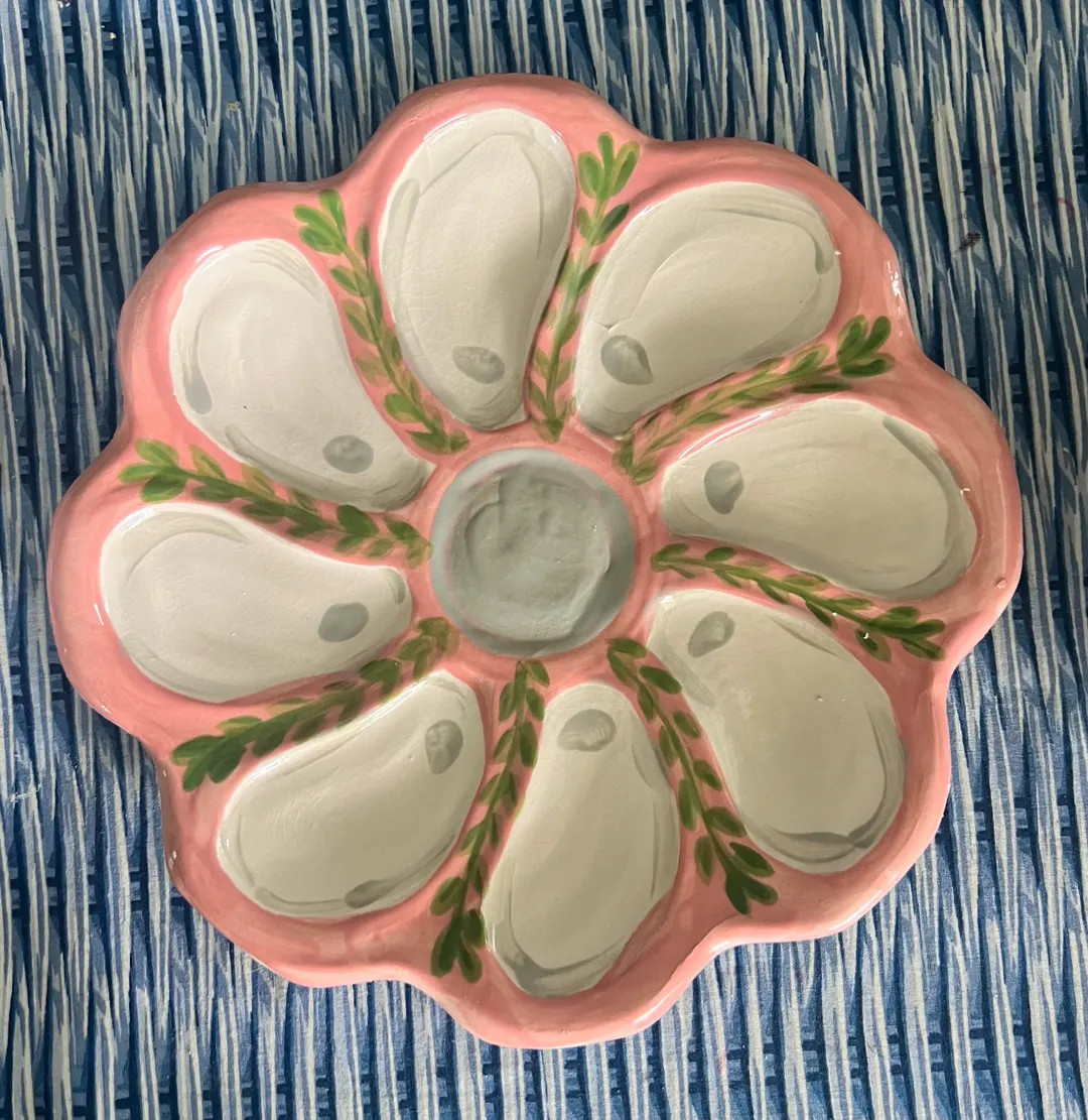 Hand Built Oyster Plate - Seaside Coral | Etsy (Global)