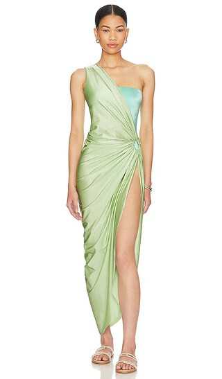 Nikka Midi Dress in Menta | Revolve Clothing (Global)