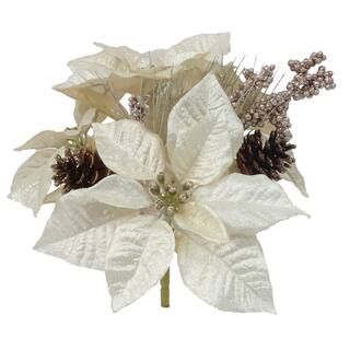 Glittery Champagne Berry, Pinecone & Poinsettia Mixed Bush by Ashland® | Michaels Stores