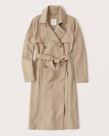 Calf-Length Drapey Trench | Abercrombie & Fitch (US)