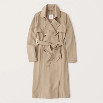 Calf-Length Drapey Trench | Abercrombie & Fitch (US)