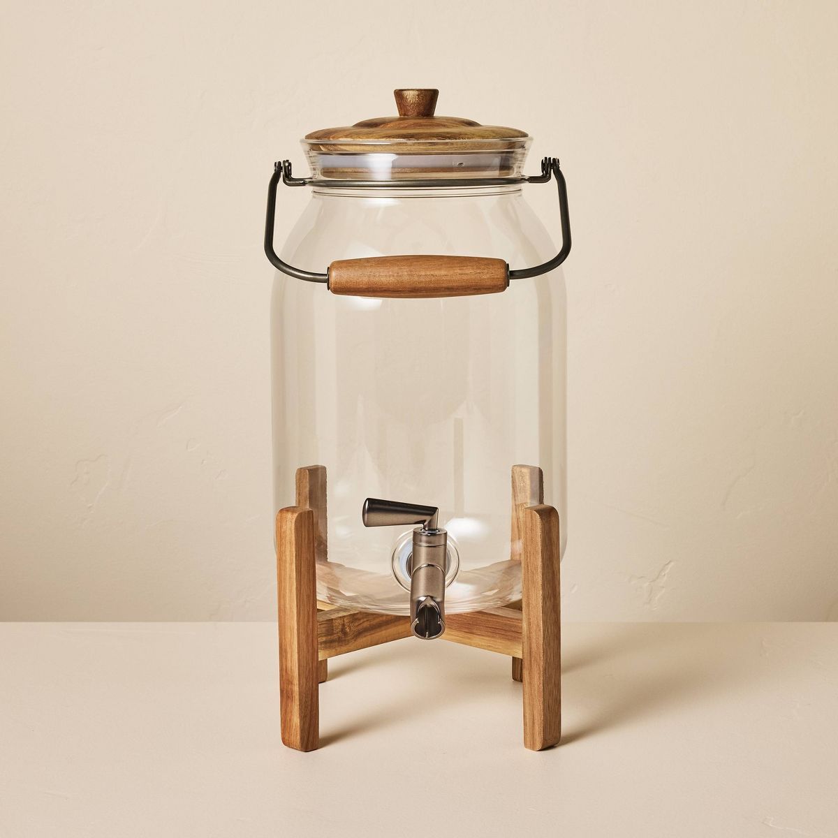 1.8gal Plastic Beverage Dispenser with Wood Stand - Hearth & Hand™ with Magnolia | Target