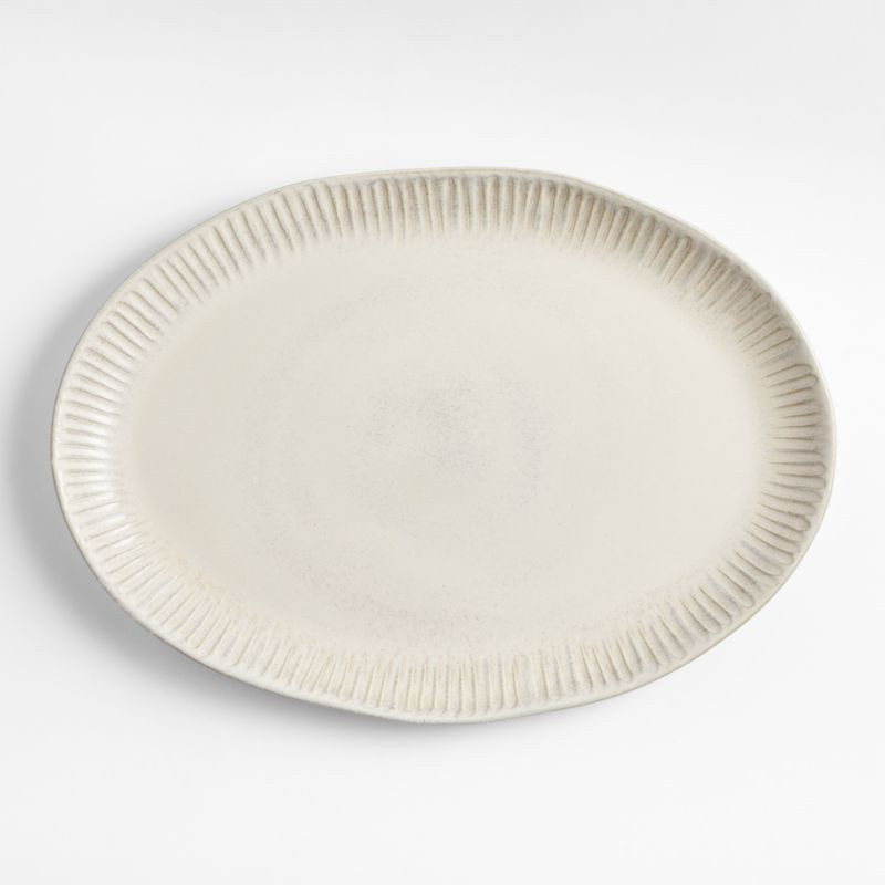 Carmel Ceramic Platter with Ridges by Gaby Dalkin + Reviews | Crate & Barrel | Crate & Barrel