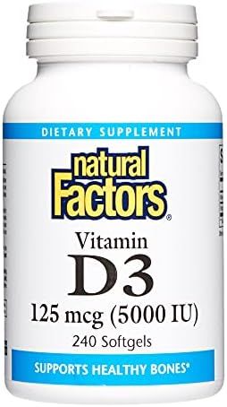Natural Factors, Vitamin D3 5000 IU, Supports Strong Bones, Teeth, and Muscle and Immune Function... | Amazon (US)