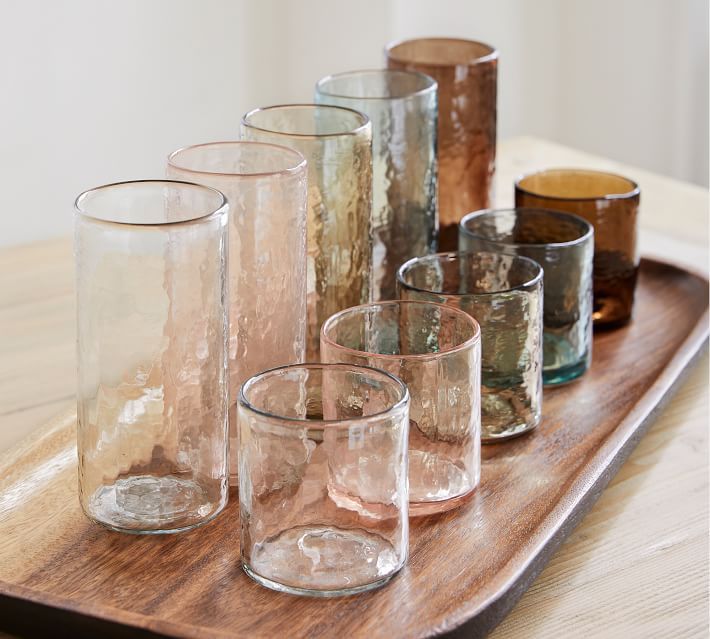Hammered Handcrafted Glassware Collection | Pottery Barn | Pottery Barn (US)