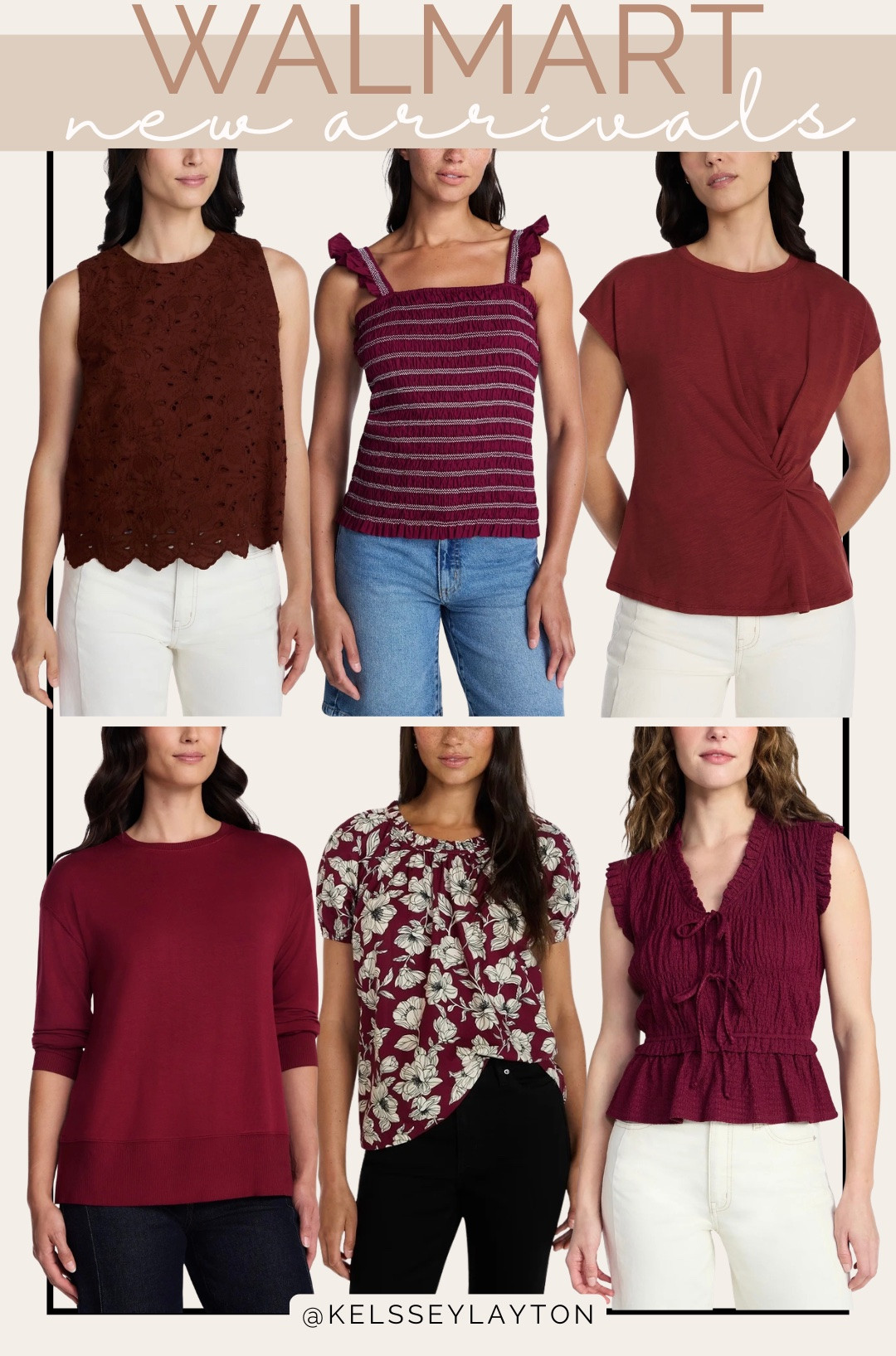 Walmart new arrival, maroon time and tru tops

#LTKootd
