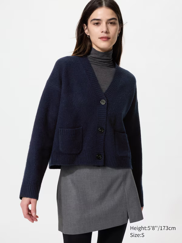 Souffle Yarn Short Cardigan | UNIQLO (US)
