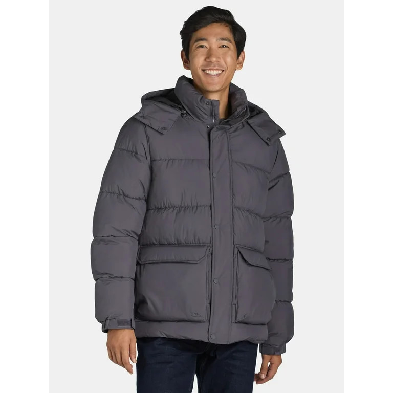 Ozark Trail Men's & Big Men's Puffer Jacket with Hood, Sizes S-3XL | Walmart (US)