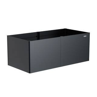 Modern Raised Garden Bed 17 in. Tall 42 in. x 83 in. Heavy Large Metal Double-Walled Steel Planters, Midnight Blue | The Home Depot