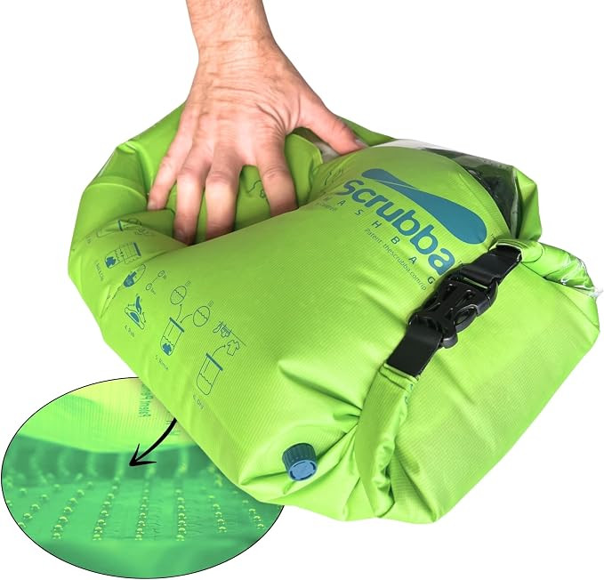 Scrubba Wash Bag Patented Washboard-in-a-Bag\u2122 5 oz Travel Clothes Washer | Pack Light, Wash ... | Amazon (US)