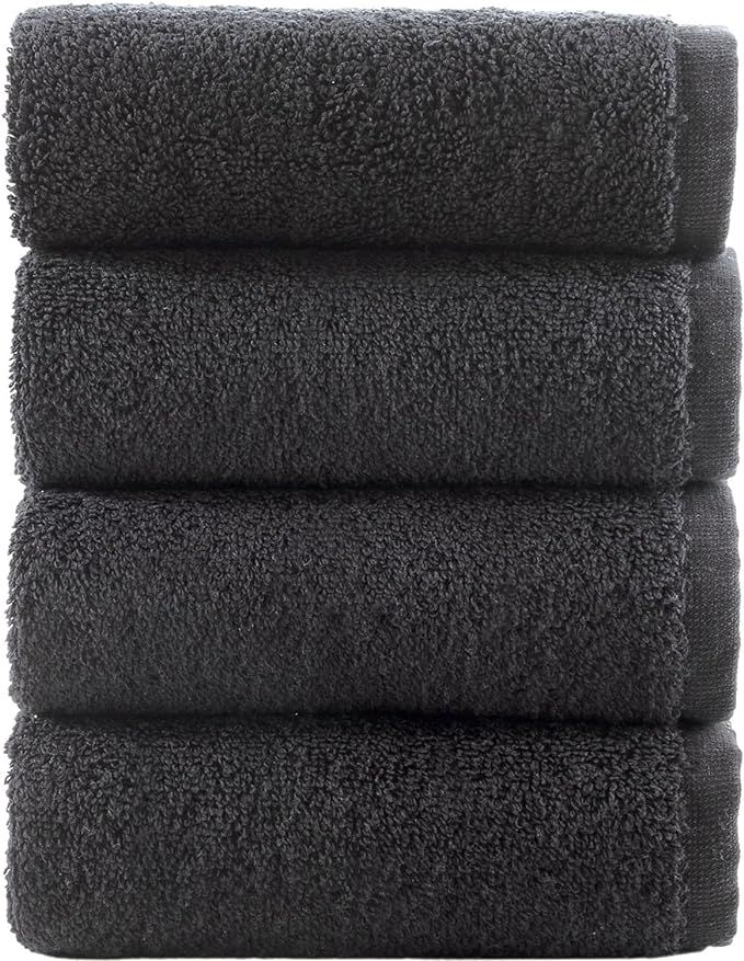 Hammam Linen Black Bath Towels 4-Pack - 27x54 Soft and Absorbent, Premium Quality Perfect for Dai... | Amazon (US)