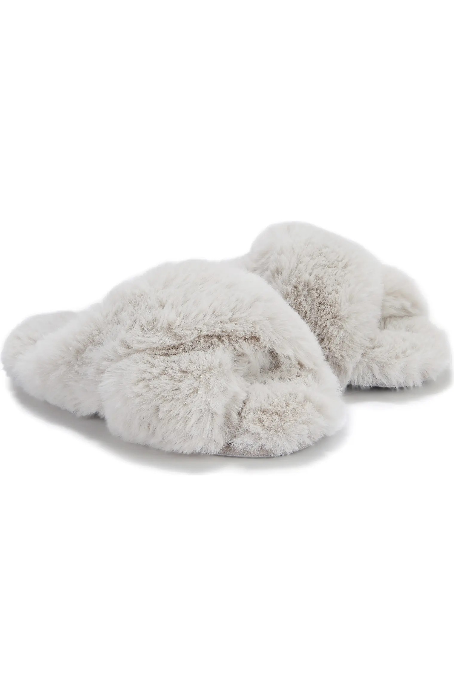 Cross Front Faux Fur Slipper | Nordstrom