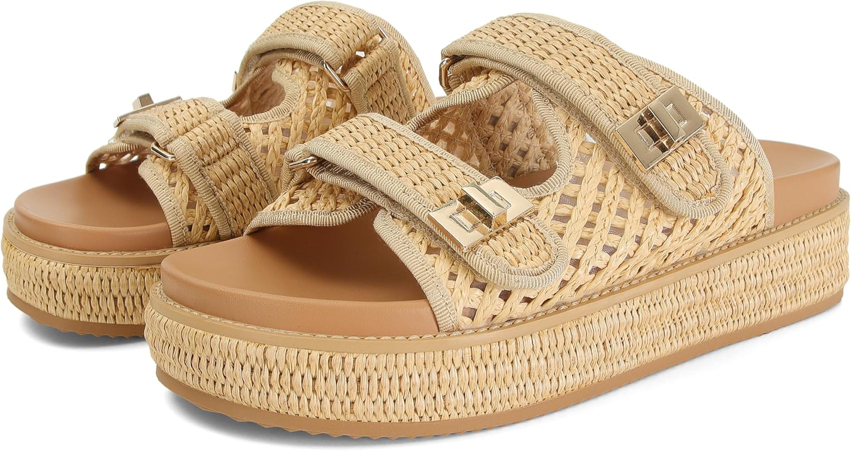 SOVANYOU Platform Sandals for Women Comfortable Summer Beach Sandal Slip on Platform Slides Doubl... | Amazon (US)