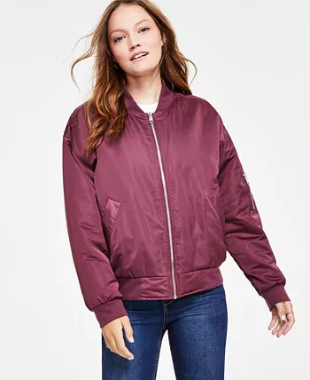 Juniors' Nylon Bomber Jacket | Macy's