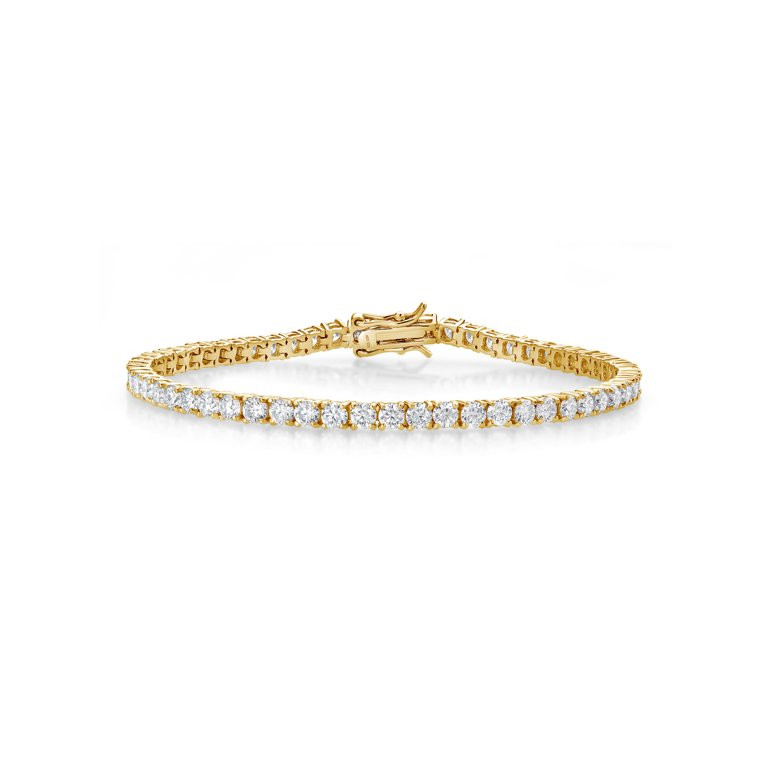 Gem Stone King 6.00 Cttw 7.25 inches 18K Yellow Gold Plated Silver Tennis Bracelet for Women Set ... | Walmart (US)