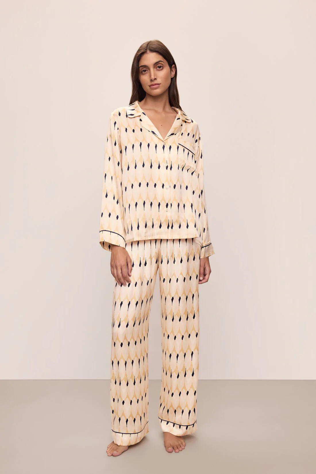 Inez Washable Silk Printed Long PJ Set | Eberjey