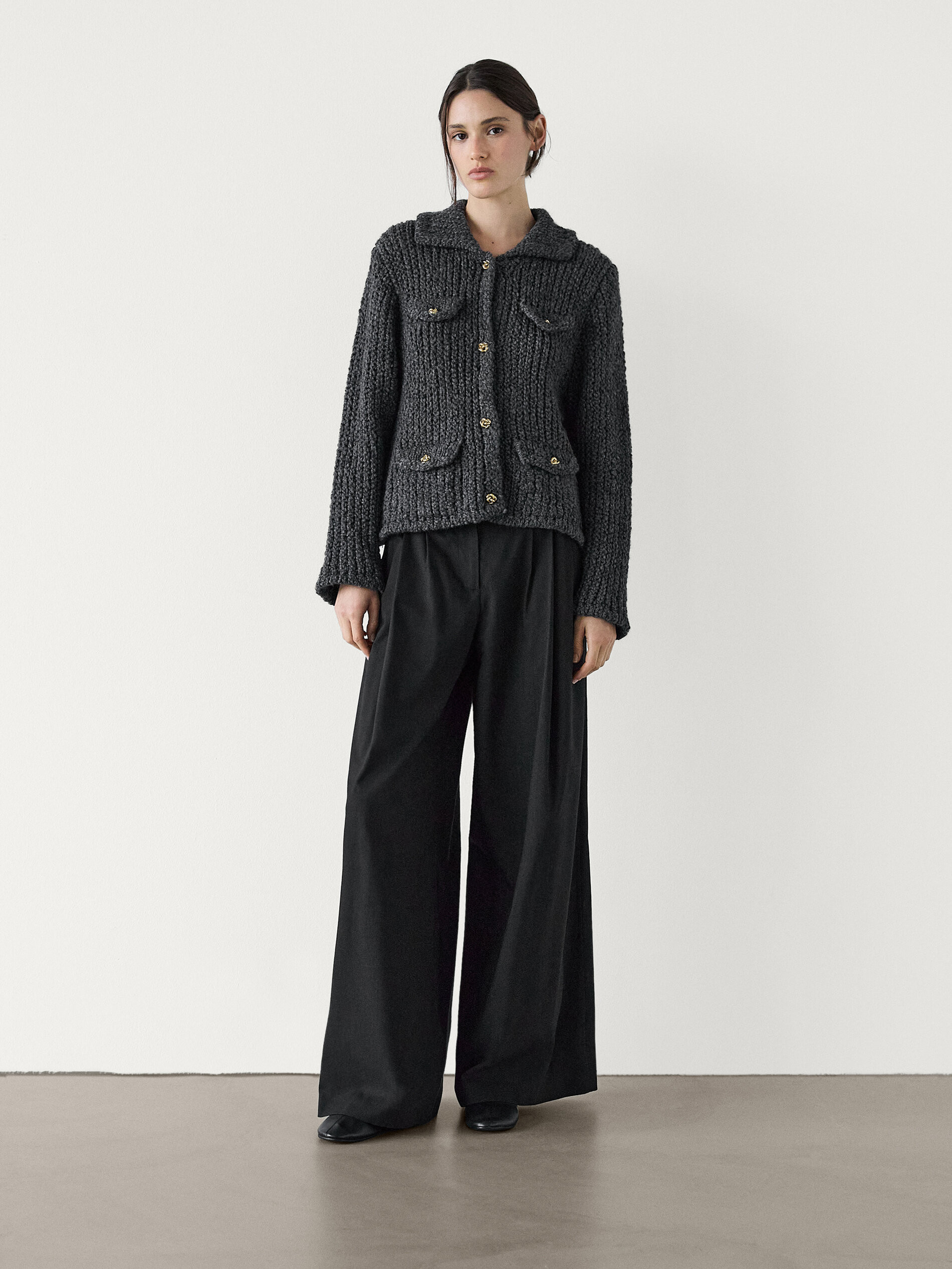 Knit cardigan with pocket details | Massimo Dutti US