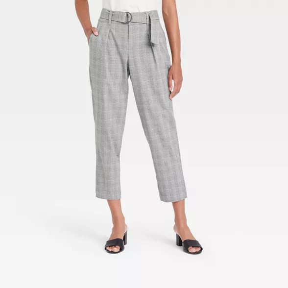 Women's High-Rise Tapered D-Ring Belted Ankle Pants - A New Day™ | Target