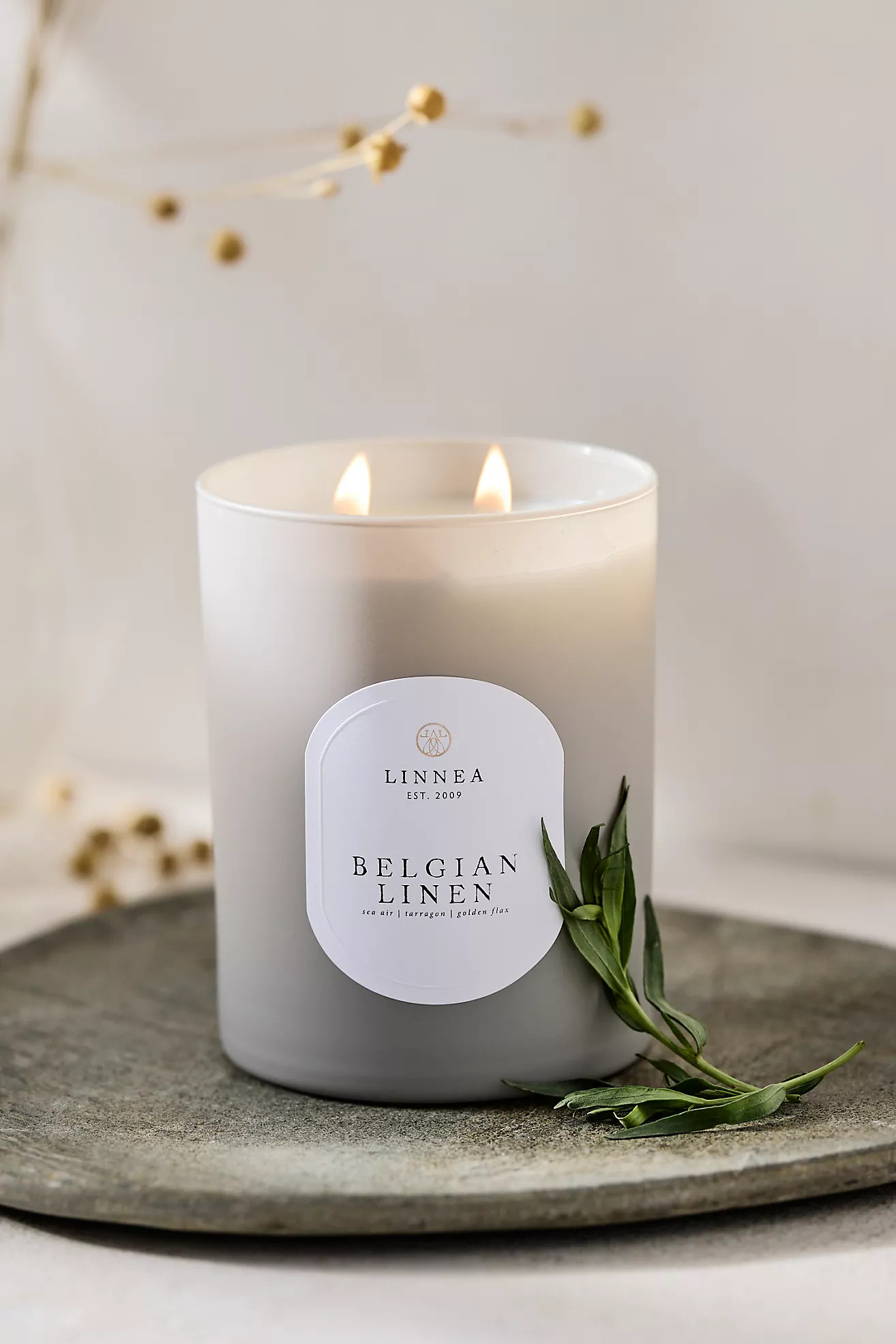 Linnea Candle, Belgian Linen | Anthropologie (US)