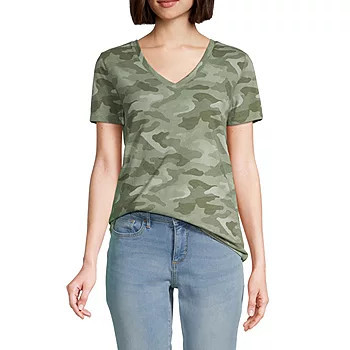 a.n.a Womens V Neck Short Sleeve T-Shirt | JCPenney