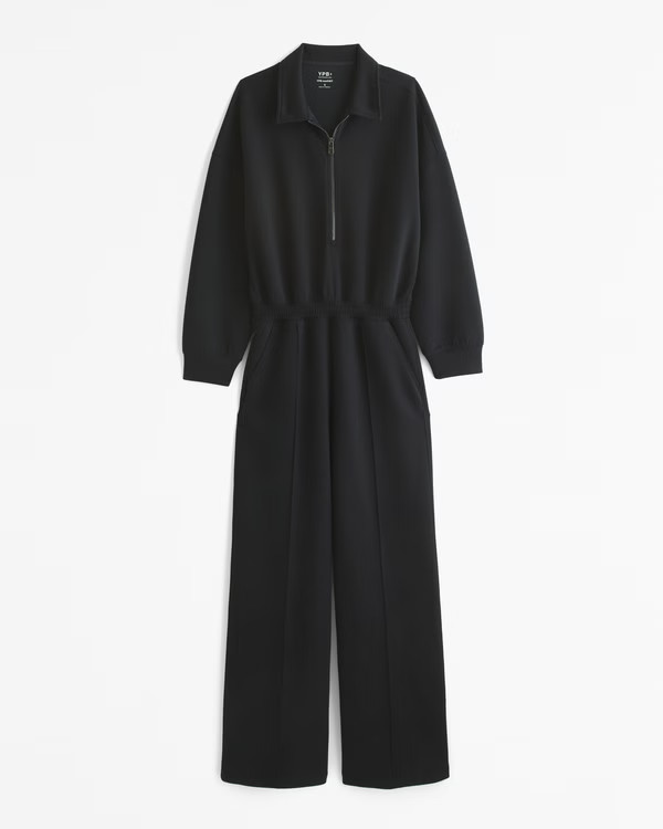 YPB neoKNIT Long-Sleeve Half-Zip Jumpsuit | Abercrombie & Fitch (US)