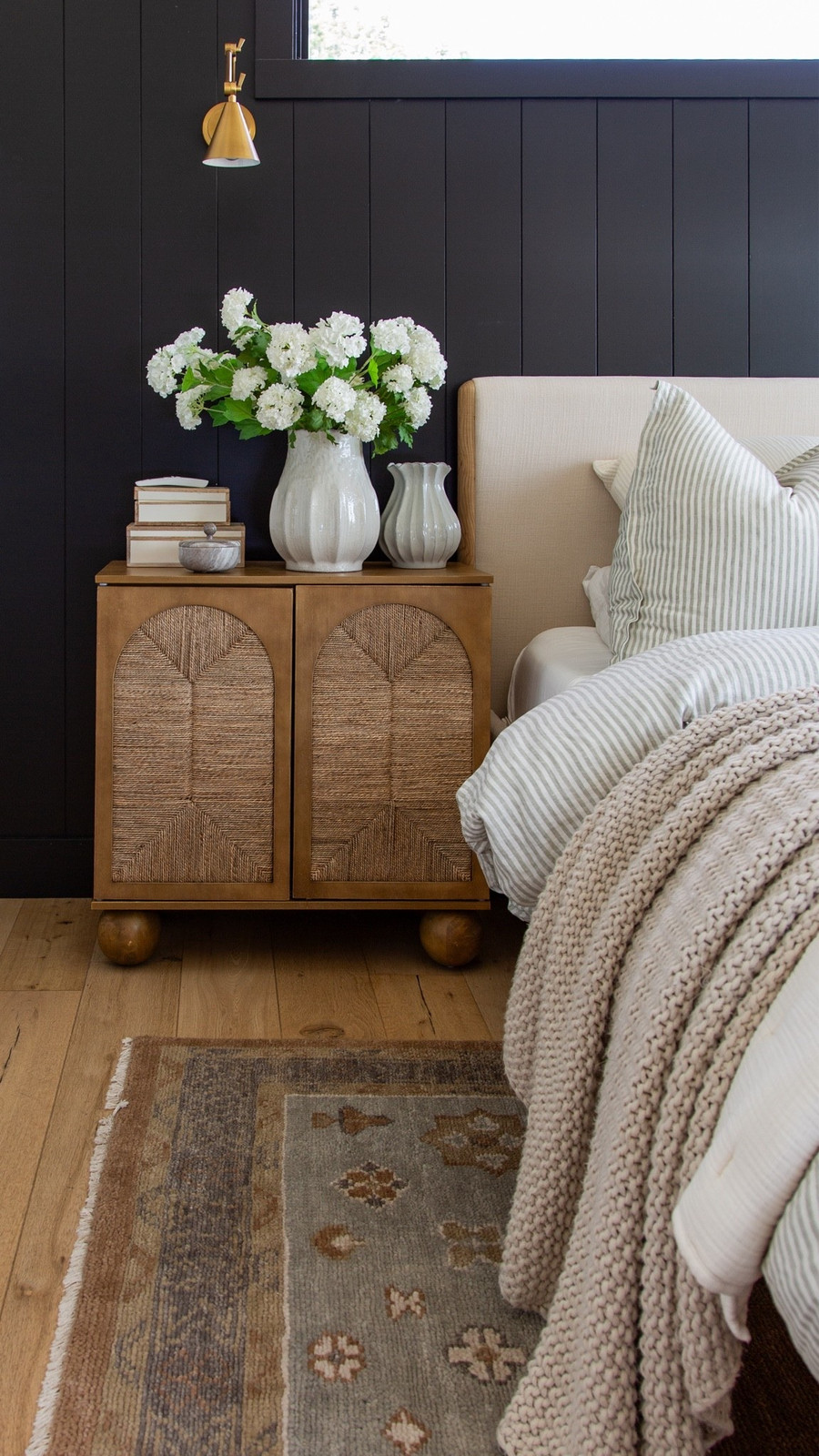 Such a good designer-inspired find for a modern organic bedroom, especially paired…