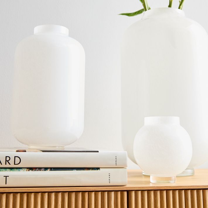 Mari Glass Vases - Milk | West Elm (US)