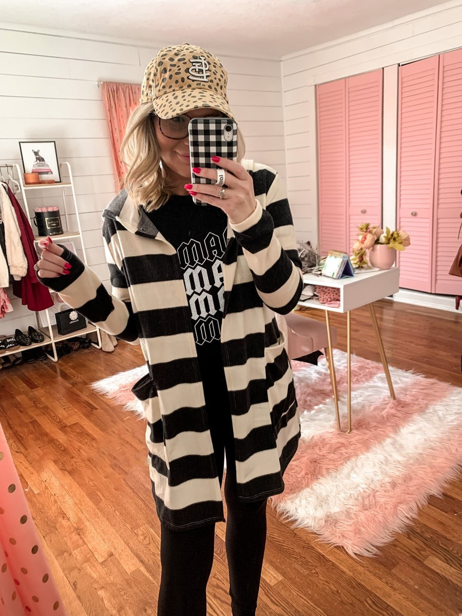All of the Stripes Hooded Cardigan | Shop Jen Miracle LLC