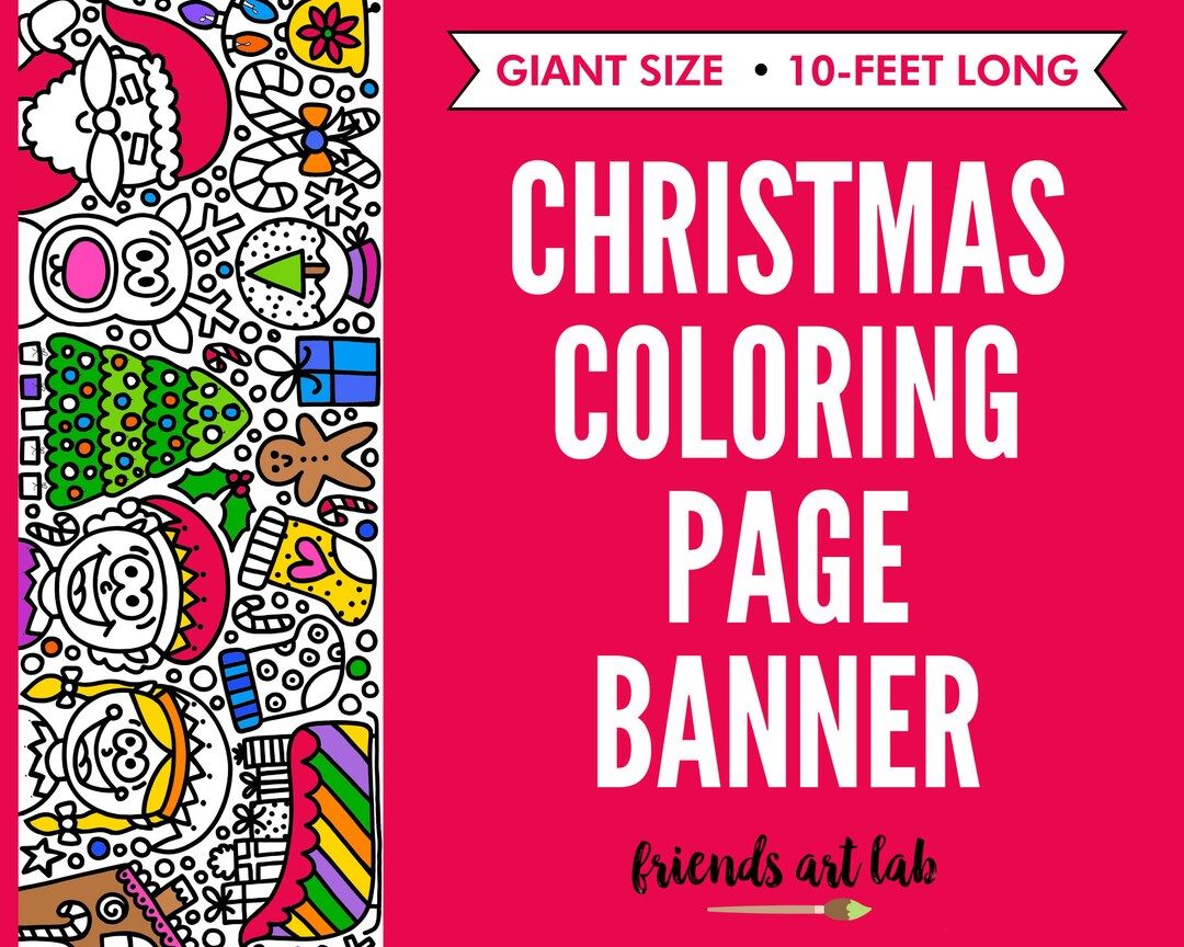 GIANT 10-Foot CHRISTMAS Coloring Page Banner | Coloring Poster | Christmas Decor | Kids Coloring Act | Etsy (US)