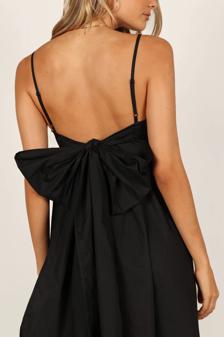 Alice Bow Back Midi Dress - Black | Petal & Pup (US)