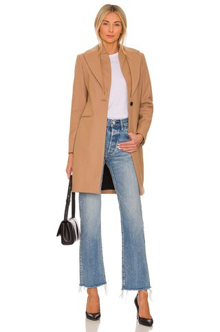 ALLSAINTS Lyris Coat in Camel Brown from Revolve.com | Revolve Clothing (Global)