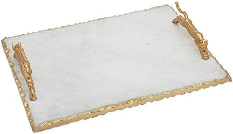 Godinger White Marble Serving Tray, Charcuterie Platter Cheese Board with Leopard Handle | Amazon (US)