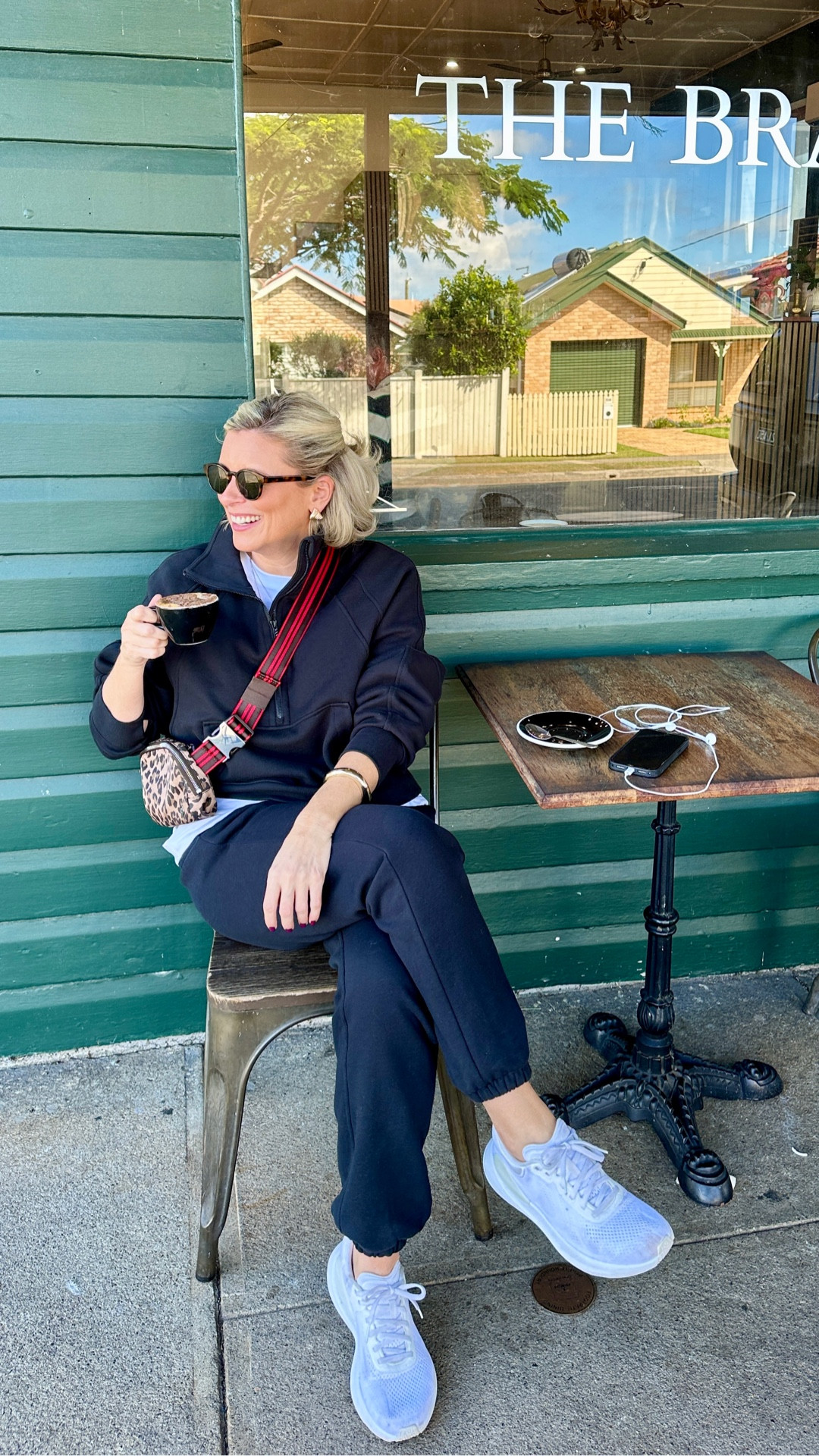 A few simple swaps can take you from “just comfy” to “effortlessly put together” in seconds - and this black tracksuit makes the perfect base (it even has a funnel neck which is a huge trend this A/W)  

Top: M/L for slouchy fit 
Pants: Medium 

#LTKautumn #LTKtravel #LTKaustralia