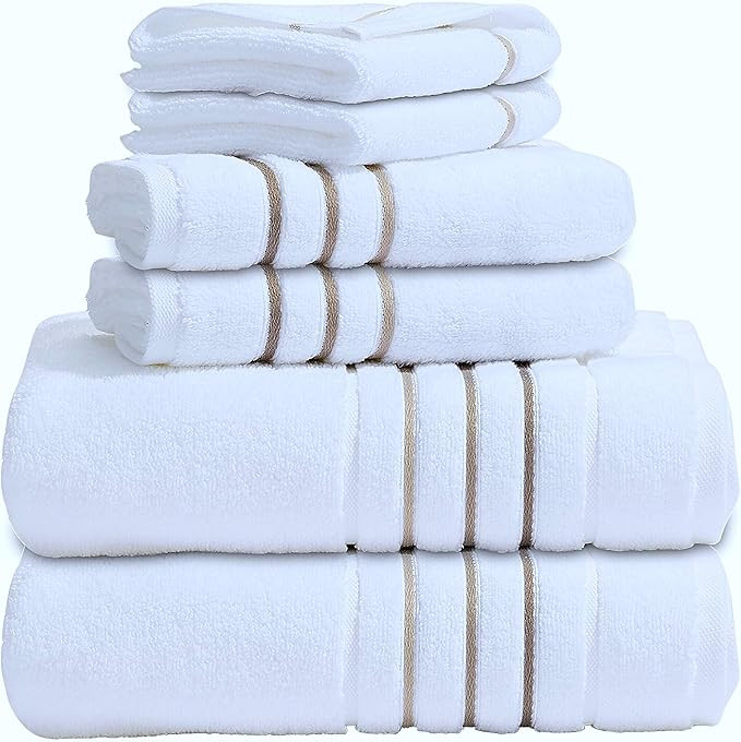 Bath Towel Set_White Towel For Bathroom, Luxury Hotel &Spa Quality, 100% Cotton .Includes 2 Large... | Amazon (US)